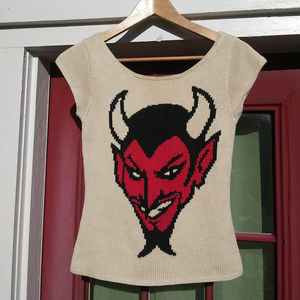 Betsey Johnson Coop Devil knit top